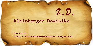 Kleinberger Dominika névjegykártya
